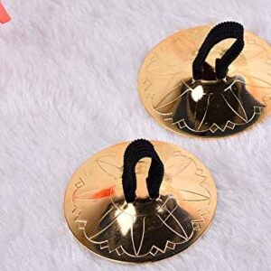 Wowlife 4 Pcs/2 Pairs Professional Belly Dancing Dance Costume Oriental Dance Finger Zills Finger Cymbals for Dancer Evening Party