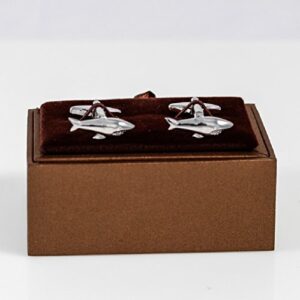 MRCUFF Shark Great White Cufflinks with a Presentation Gift Box & Polishing Cloth