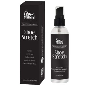 FOOTMATTERS Professional Boot & Shoe Stretch Spray – Softener for Leather, Suede, Nubuck, Canvas – 4 oz