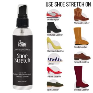 FOOTMATTERS Professional Boot & Shoe Stretch Spray – Softener for Leather, Suede, Nubuck, Canvas – 4 oz