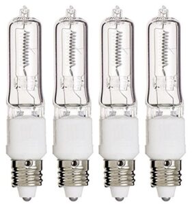 kor (pack of 4) q50cl/mc - 50 watt jd t4 e11 mini candelabra base 120v clear light bulbs