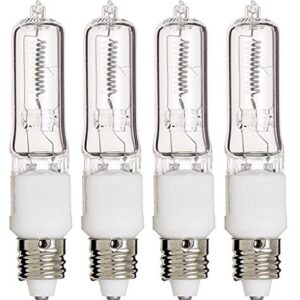 KOR (Pack of 4) Q50CL/MC - 50 Watt JD T4 E11 Mini Candelabra Base 120V Clear Light Bulbs