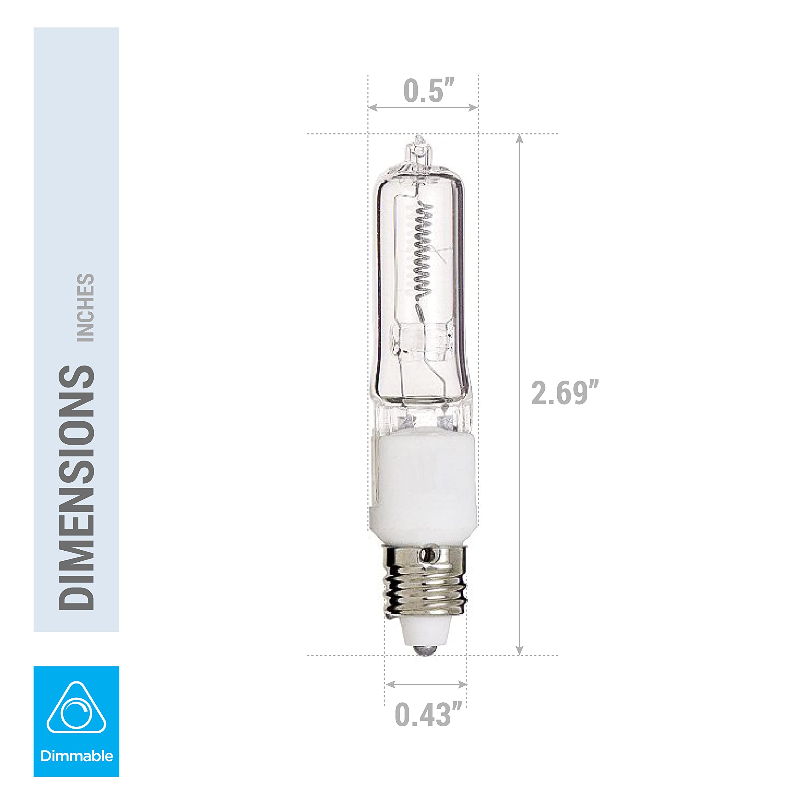 KOR (Pack of 4) Q50CL/MC - 50 Watt JD T4 E11 Mini Candelabra Base 120V Clear Light Bulbs