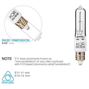 (Pack Of 4) Q75CL/MC - 75 Watt JD T4 E11 Mini Candelabra Base 120V Clear Light Bulbs