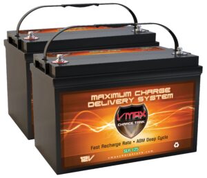 qty2: vmax slr125 agm sealed deep cycle 12v 125ah batteries for use with pv solar panels, wind turbine and inverters