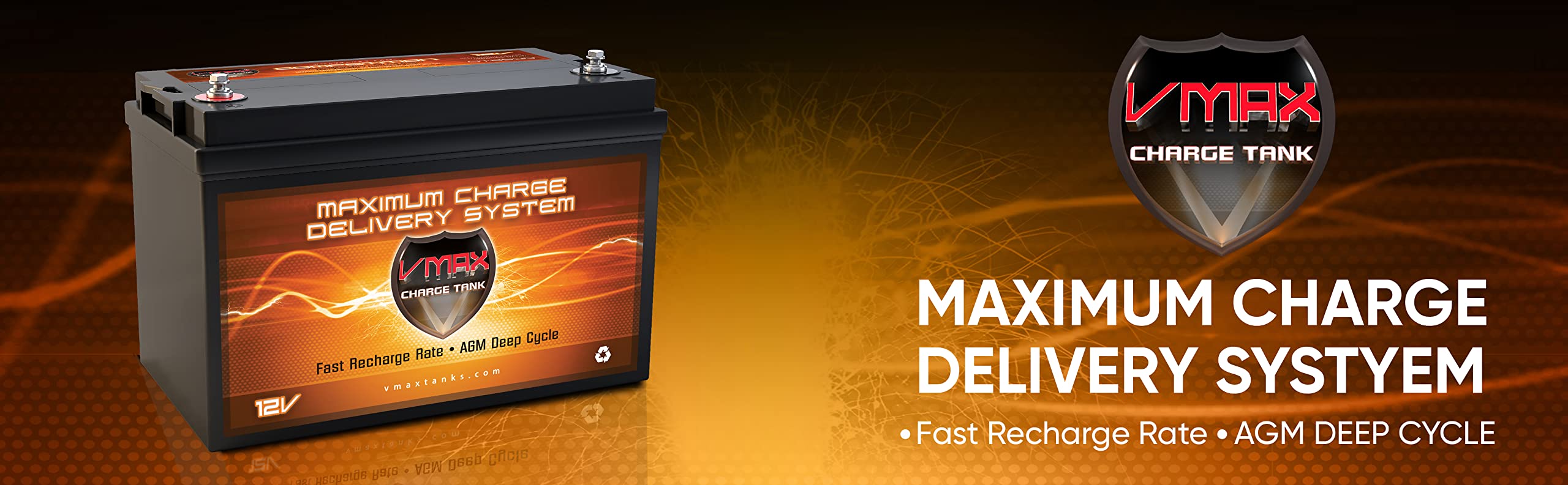 Qty2: VMAX SLR125 AGM Sealed Deep Cycle 12V 125Ah Batteries for Use with Pv Solar Panels, Wind Turbine and Inverters