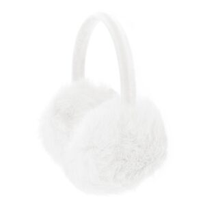 ZLYC Womens Girls Genuine Rabbit Fur EarMuffs Adjustable Ear Warmers, White