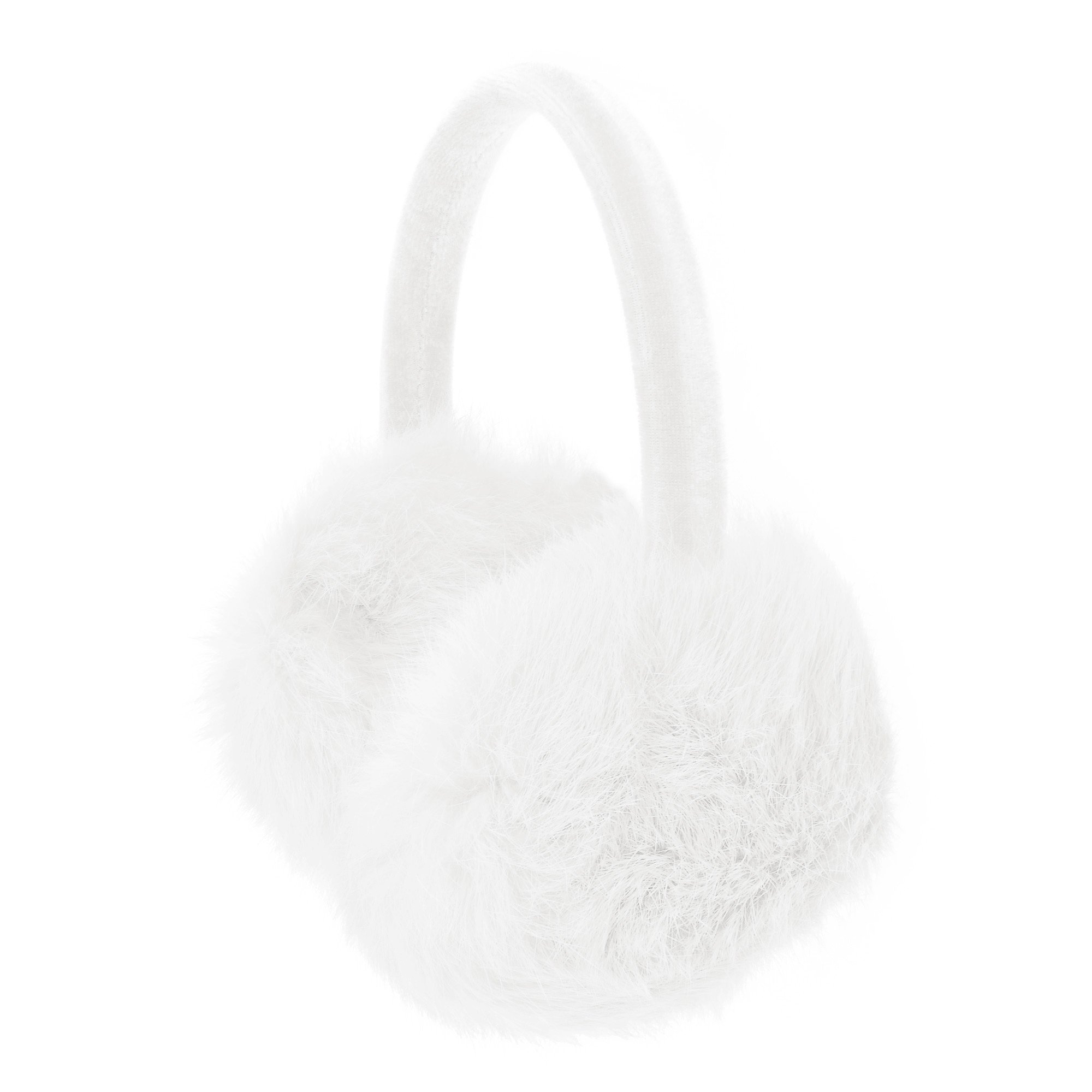 ZLYC Womens Girls Genuine Rabbit Fur EarMuffs Adjustable Ear Warmers, White