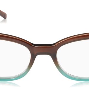 Kate Spade New York Women's Amilia Rectangular Reading Glasses, Brown & Blue Fade, 50 mm + 2