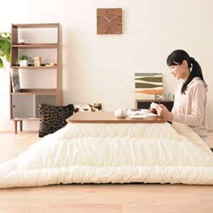 emoor washable kotatsu futon comforter (uncovered), square 73x73in, made in japan