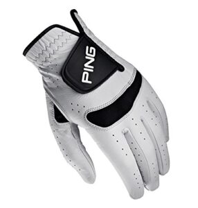 ping new rh sensor sport white/black solite cabretta leather golf glove mens (s)