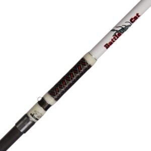 OKUMA Battle Cat Catfish Spinning Rods (2-Piece), 7-Feet 6-Inch/Heavy, white