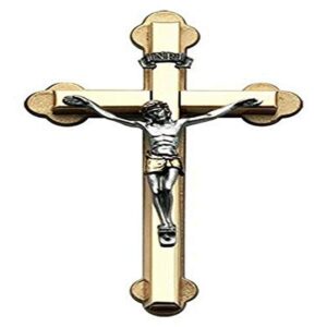 cathedral art (abbey & ca gift 4-inch metal cross with 2-tone figure, multi