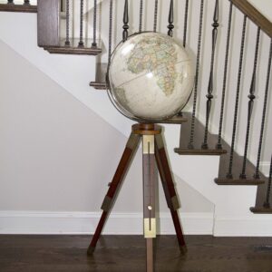 National Geographic Eaton 16" Diameter Floor Globe with Adjustable Legs and Brass Plated Meridian and Fittings