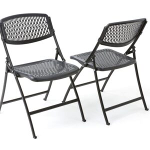 Mity-Lite Flex One Folding Chair, 18-8 Steel, Black, 4-Pack