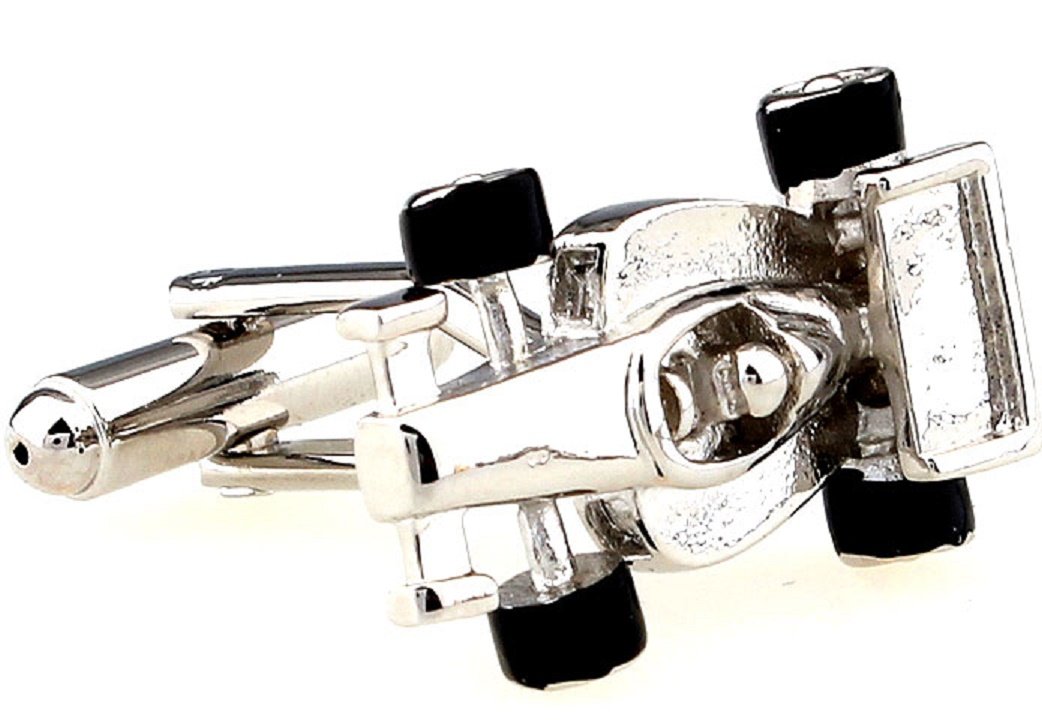 MRCUFF Race Car Auto Racing Indy F1 Formula One Pair Cufflinks in a Presentation Gift Box & Polishing Cloth