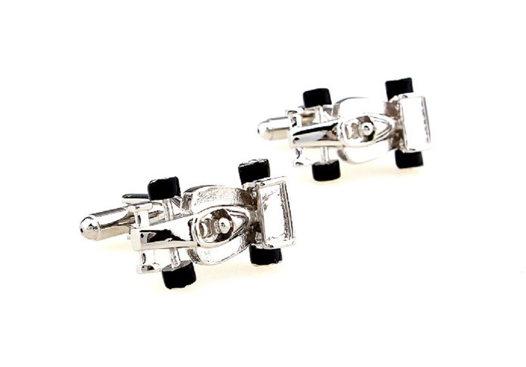 MRCUFF Race Car Auto Racing Indy F1 Formula One Pair Cufflinks in a Presentation Gift Box & Polishing Cloth