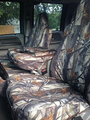 Durafit Seat Covers | FD77 XD3-C | 2002-2007 Ford F250-F550 Front/Back Car Seat Cover in XD3 Camo Endura Fabric | Front 40/20/40 High Back | Rear is Solid Bench | Not for 60/40 Double Cab only