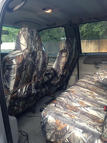 Durafit Seat Covers | FD77 XD3-C | 2002-2007 Ford F250-F550 Front/Back Car Seat Cover in XD3 Camo Endura Fabric | Front 40/20/40 High Back | Rear is Solid Bench | Not for 60/40 Double Cab only