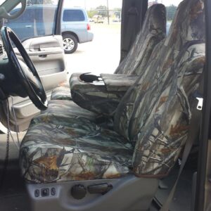 Durafit Seat Covers | FD77 XD3-C | 2002-2007 Ford F250-F550 Front/Back Car Seat Cover in XD3 Camo Endura Fabric | Front 40/20/40 High Back | Rear is Solid Bench | Not for 60/40 Double Cab only