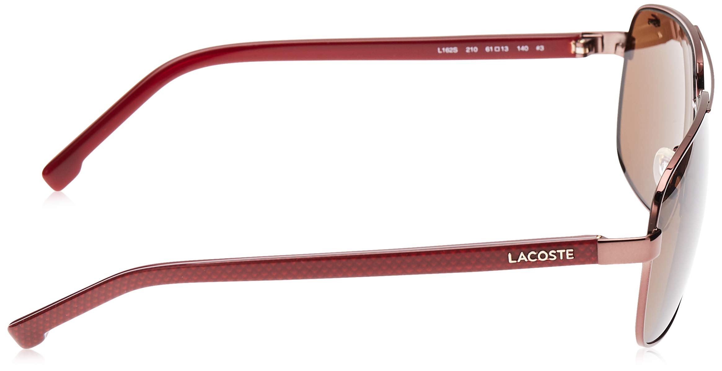 Lacoste Men's L162S Rectangular Sunglasses, Brown/Brown, 61 mm