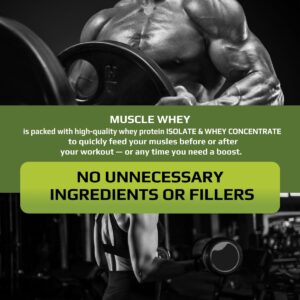 MFL Muscle Whey Protein l 28g of Protein l 8g BCAAs l Keto Friendly l Low Carbs l 5 lbs. (Vanilla Bean)