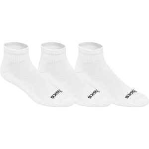 asics cushion quarter sock (pack of 3), x-large, white