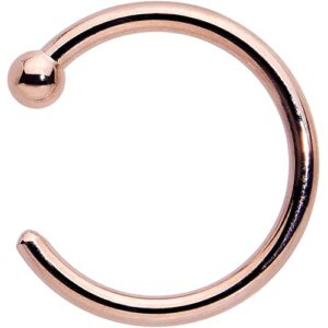 Body Candy Unisex Adult Solid 14k Rose Gold Nose Stud Hoop 5/16" 18 Gauge Body Piercing