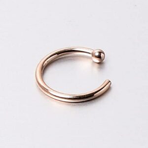 Body Candy Unisex Adult Solid 14k Rose Gold Nose Stud Hoop 5/16" 18 Gauge Body Piercing