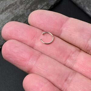 Body Candy Unisex Adult Solid 14k Rose Gold Nose Stud Hoop 5/16" 18 Gauge Body Piercing