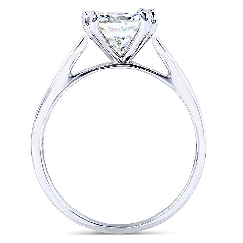 Kobelli Cushion-cut Moissanite Solitaire Engagement Ring 2 CTW 14k White Gold, Size 6