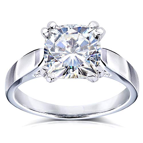 Kobelli Cushion-cut Moissanite Solitaire Engagement Ring 2 CTW 14k White Gold, Size 6