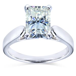 kobelli radiant-cut moissanite solitaire engagement ring 1 4/5 ctw 14k white gold, size 8.5