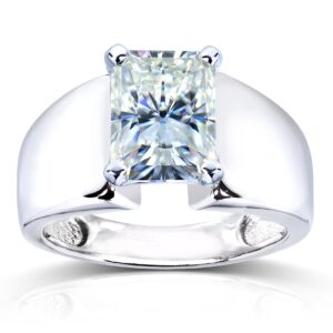 kobelli radiant-cut moissanite solitaire engagement ring 2 3/4 ctw 14k white gold, size 5.5, white gold