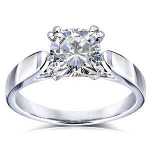 kobelli cushion-cut moissanite solitaire engagement ring 1 1/10 carat 14k white gold, size 6.5