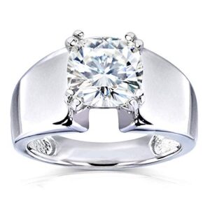 kobelli cushion-cut moissanite solitaire engagement ring 2 ctw 14k white gold, size 7