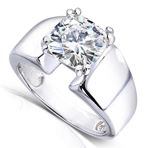 Kobelli Cushion-cut Moissanite Solitaire Engagement Ring 2 CTW 14k White Gold, Size 7