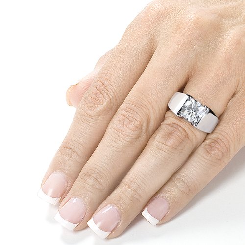 Kobelli Cushion-cut Moissanite Solitaire Engagement Ring 2 CTW 14k White Gold, Size 7