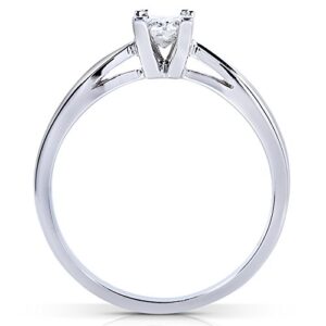 Kobelli Diamond Solitaire Engagement Ring 1/4 Carat (ctw) in 14k White Gold, Size 6, White Gold