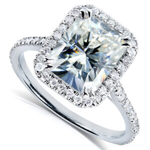 Kobelli Radiant-cut Moissanite Engagement Ring 3 CTW 14k White Gold, Size 5, White Gold