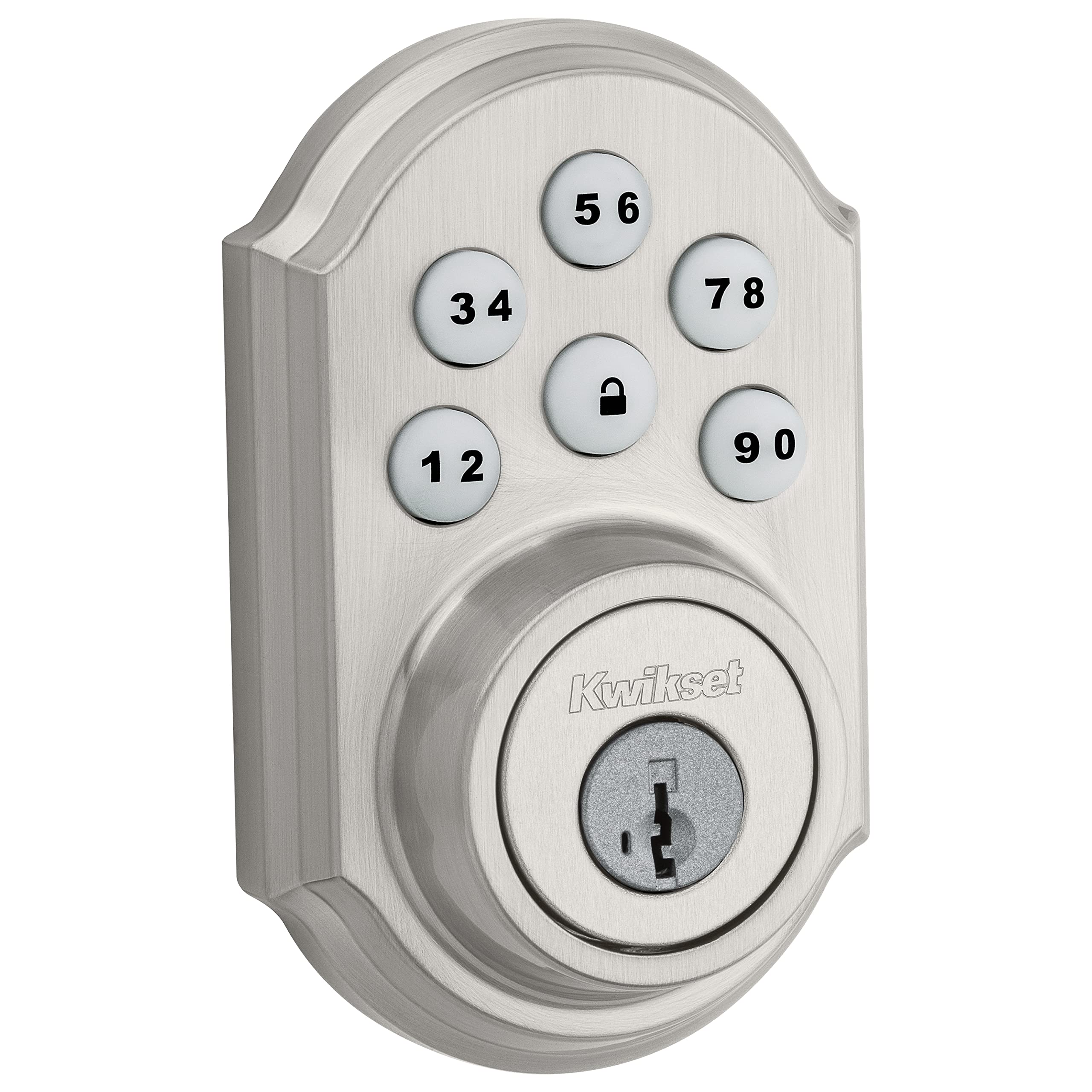 Kwikset 99090-018 SmartCode Keyless Electronic Keypad Deadbolt, SmartKey Re-Key Security, Pack of 1, Satin Nickel