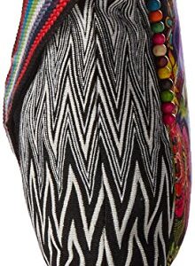 Laurel Burch 138199 Crossbody 13.5"X4"X10", Blossoming Feline,Blk/Wht/Pur