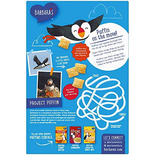 Barbara's Puffins Original Cereal, Non-GMO, Vegan, 10 Oz Box (Pack of 6)