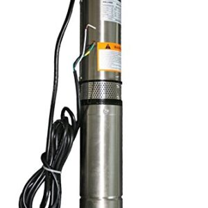 Hallmark Industries MA0419X-12A, Deep Well Submersible Pump, 2HP, 230V 60HZ, 33 Gpm, Stainless Steel, for 4" or bigger well