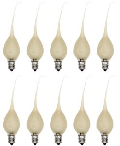 creative hobbies® country style silicone dipped candle light bulbs (pkg of 10 bulbs) ~ 5 watt pearlized silicone, gold glow