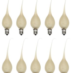 Creative Hobbies® Country Style Silicone Dipped Candle Light Bulbs (Pkg of 10 Bulbs) ~ 5 Watt Pearlized Silicone, Gold Glow