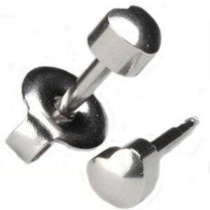 Ear Piercing Earrings Silver 3 Pairs of 4mm 16ga Thick Post Stainless Steel Shapes Studs Hypoallergenic