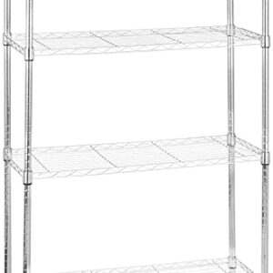 Amazon Basics 4-Shelf Adjustable, Heavy Duty Wide Storage Shelving Unit (350 lbs loading capacity per shelf), Steel Organizer Wire Rack, 36" L x 14" W x 54" H, Chrome Silver