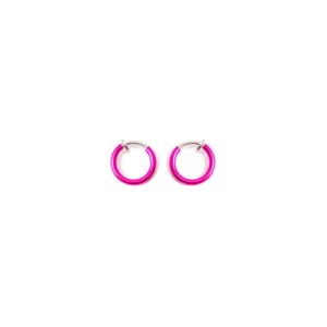 bodyjewelryonline non-piercing micro size hoops anodized hot pink color ages - nose, lip, ear, belly