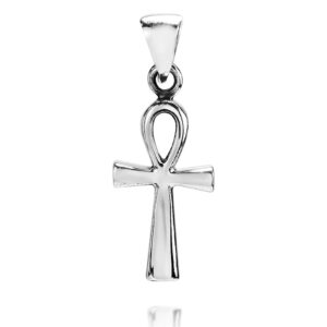 aeravida ancient egyptian hieroglyphs ankh cross .925 pendant only for vintage and symbolic and retro fashion accessories with a trendy halloween mummy or cleopatra vibe